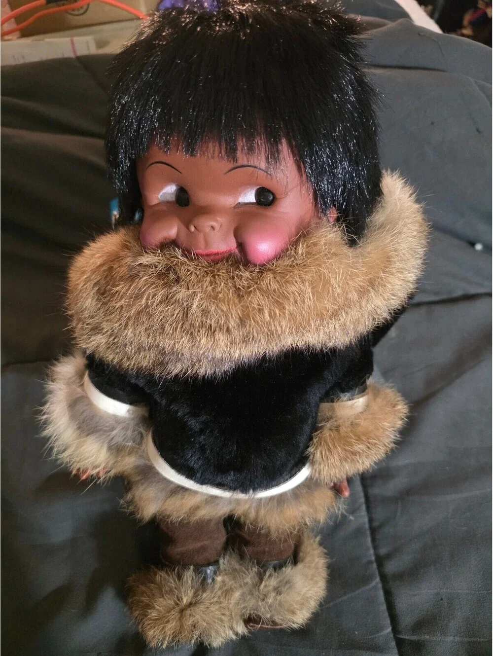 Vintage Eskimo Style Fashion Doll with Fur Trimmed Outfit